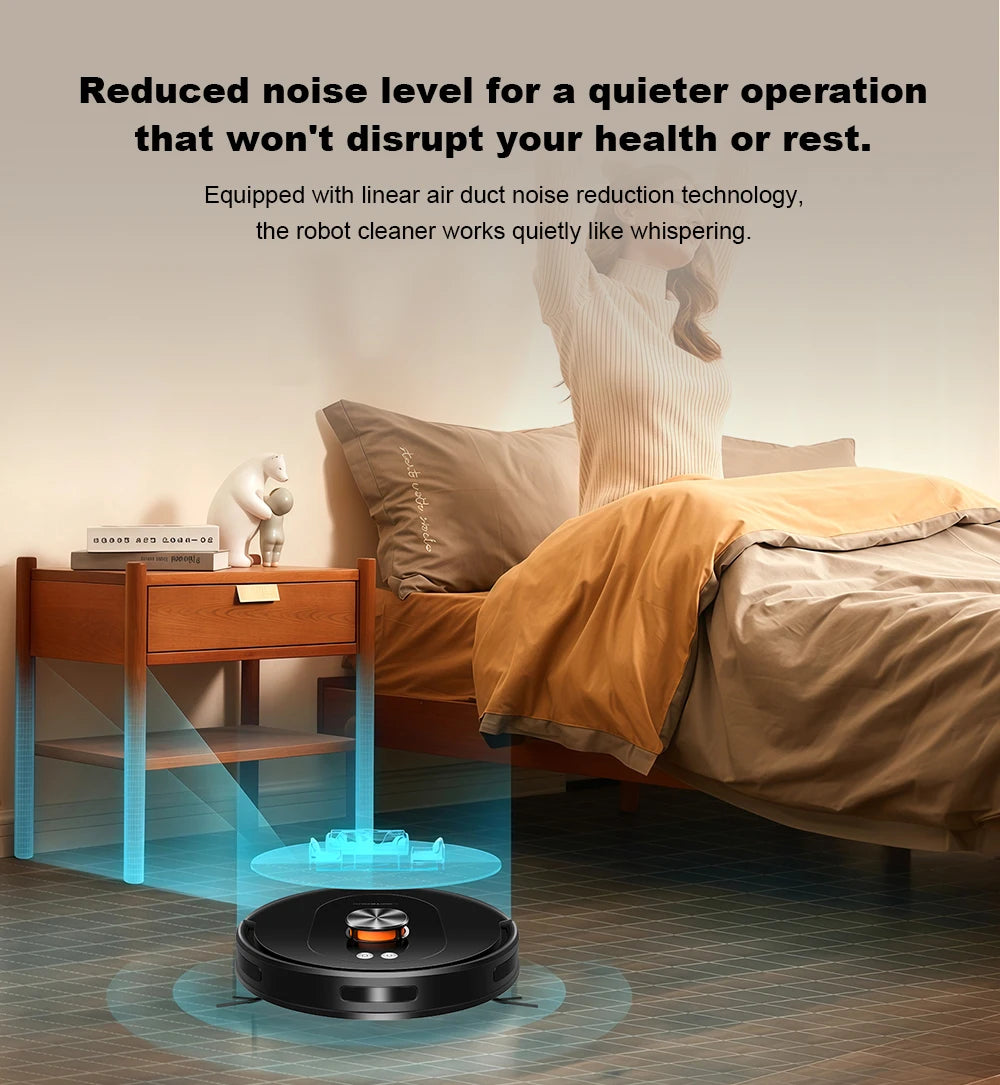 Liectroux T9 robot vacuum cleaner in black, showing its sleek design and compact size for efficient home cleaning.