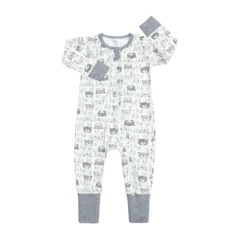 Kids Tales Storytime Cotton-Blend Double-Zip Baby Romper