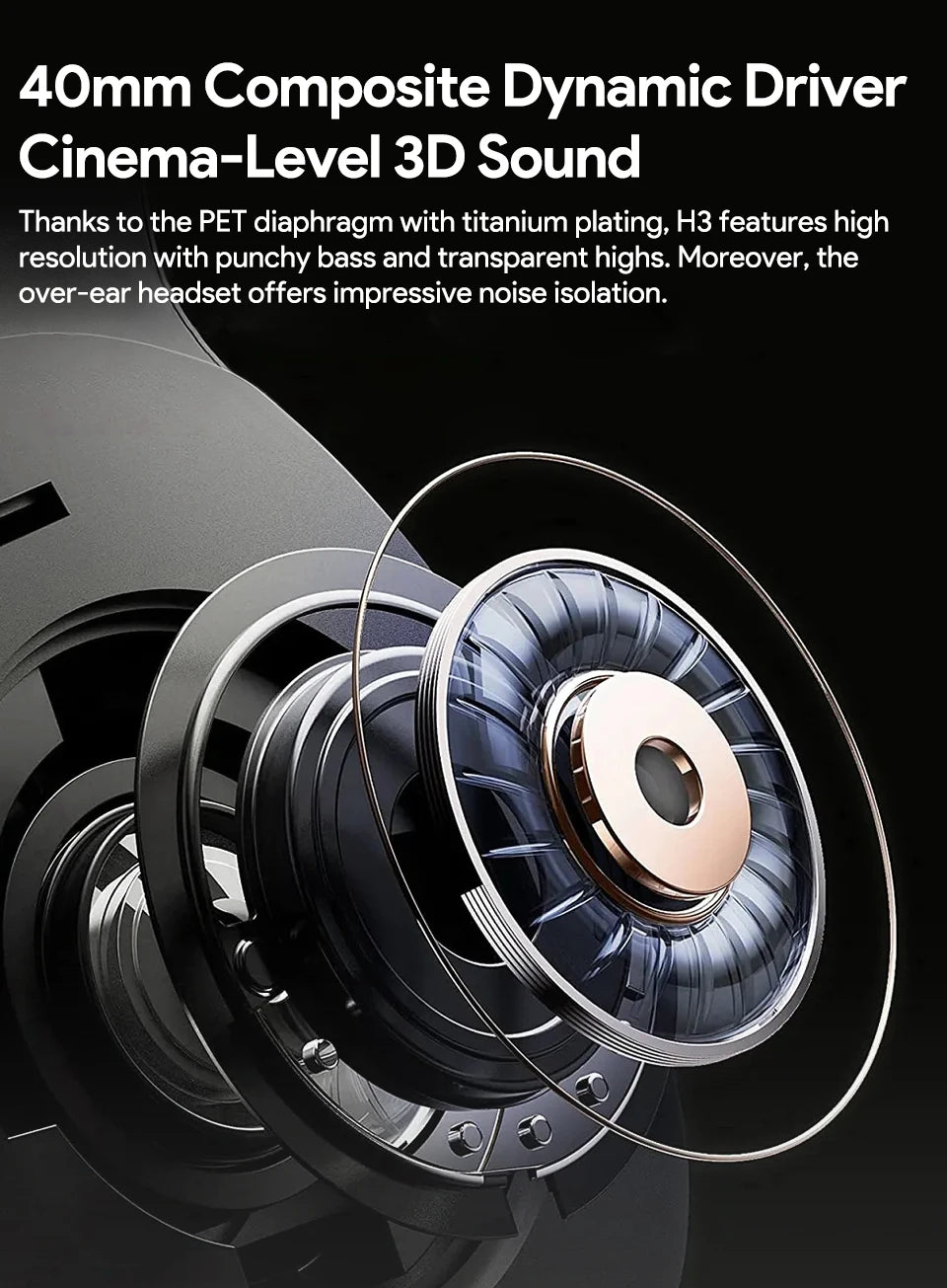 QCY H3 Wireless Headphones with Hybrid Active Noise Cancellation and 60Hrs Playtime, Hi-Res Audio, Bluetooth 5.4 Over Ear Design - ShopHub