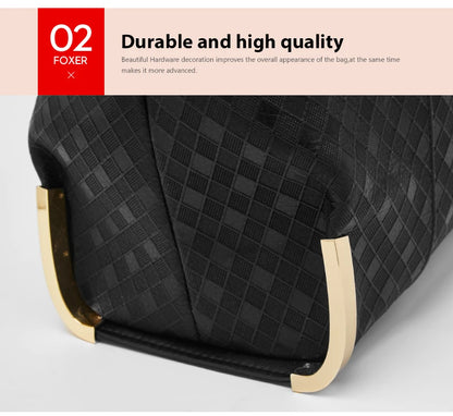 FOXER Genuine Leather Lady's Handbag Elegant Luxury Design Women Shoulder Bag Large Capacity Tote Bag Best Gift for Mom,Wife