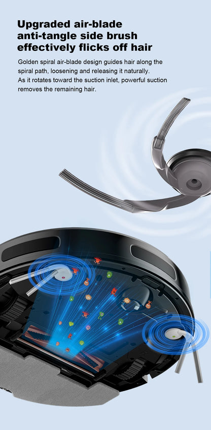 Liectroux T9 robot vacuum cleaner from ShopHub NZ cleaning hardwood floor with its sleek design and navigation sensors visible.