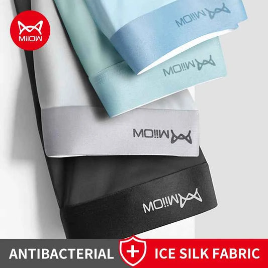 MiiOW Graphene Antibacterial Men’s Boxers - 4Pcs Ice Silk Breathable Underwear Briefs