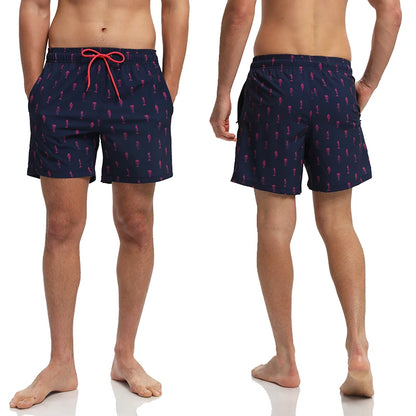 Men's summer boardshorts by ShopHub NZ featuring breathable mesh lining, elastic waist, side pockets, ideal for beach and gym.