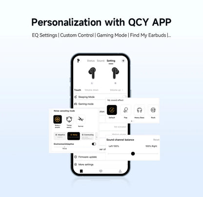 QCY Melobuds N50 ANC Earphones with 6 Mics, AI Call Noise Cancellation, Bluetooth 5.4, and Dual Connection - ShopHub