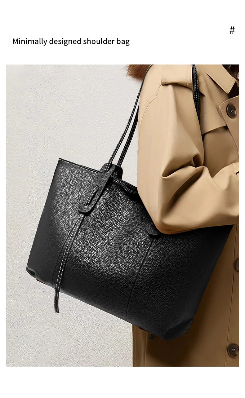 FOXER Women's Shoulder Bag Genuine Leather Handbag 2026 New Large Capacity Tote Bag Female Commuter Casual Purse