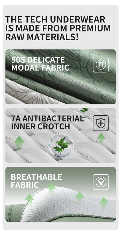 MiiOW Modal Men Underwear - 3Pcs Silky Skin-friendly Breathable Antibacterial Boxers - ShopHub