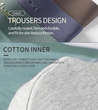 MiiOW 3Pcs Modal Men's Underwear Boxers - Antibacterial Hip Raise Sexy Boxershorts - ShopHub
