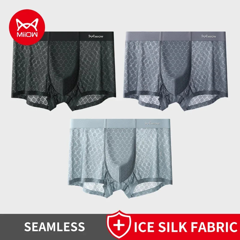 Experience Ultimate Comfort with MiiOW Breathable Men's Boxer Underwear - Set of 3