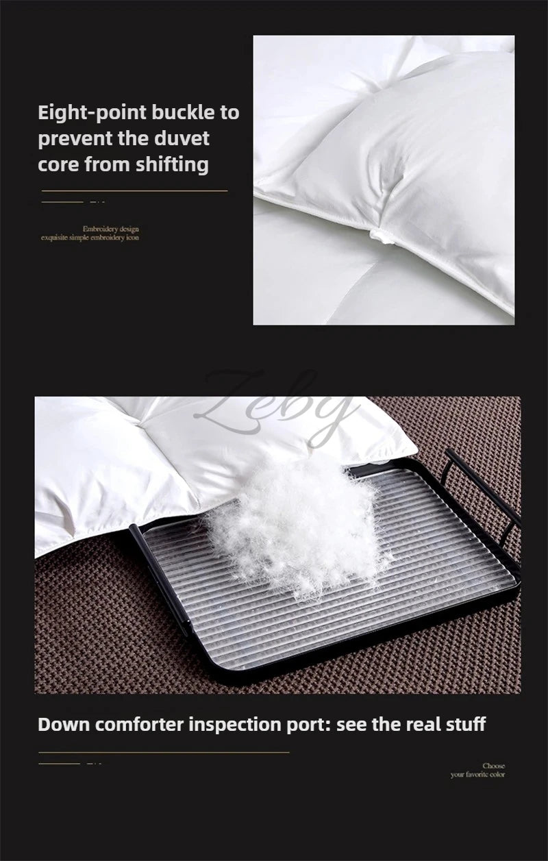 Luxurious White Goose Down Quilt for Ultimate Comfort and Warmth