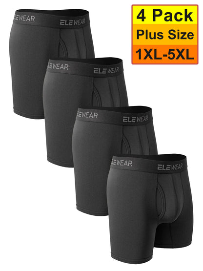4 Pack Men's Breathable Boxers - Opening Boxershorts, Plus Size 1XL-5XL - ShopHub