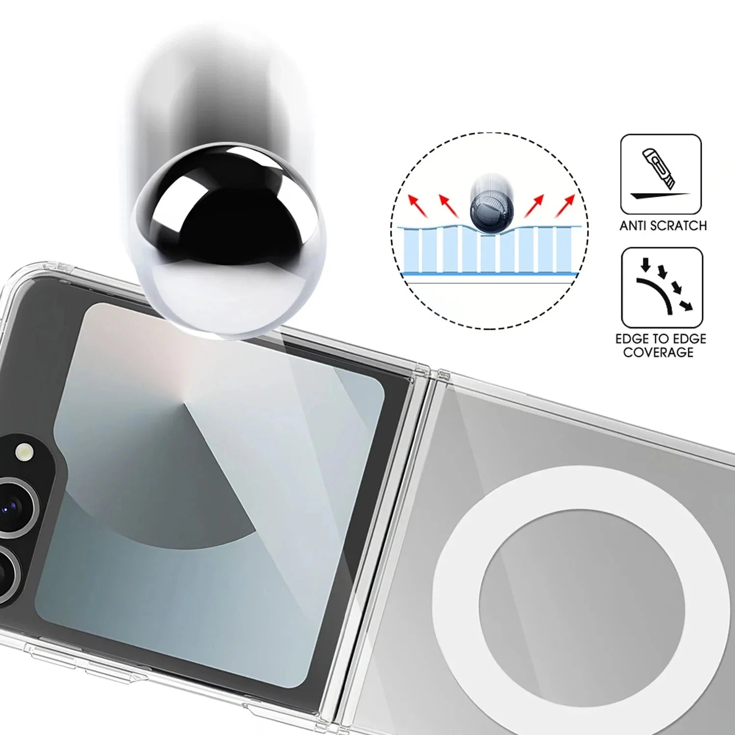 Transparent Magsafe Case for the Samsung Galaxy Z Flip7 (2 types of variant available) Habicare