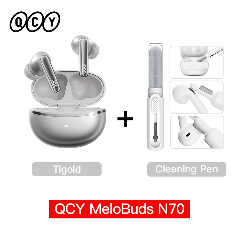 QCY MeloBuds N70 Wireless Earphones with Hybrid Adaptive ANC, Hi-Res Sound, and 50Hrs Battery Life - ShopHub