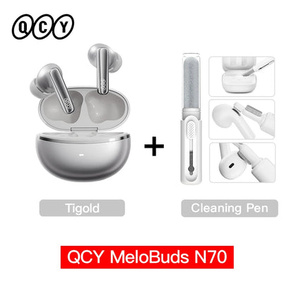 QCY MeloBuds N70 Wireless Earphones with Hybrid Adaptive ANC, Hi-Res Sound, and 50Hrs Battery Life - ShopHub