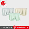 MiiOW Men's Silky Ice Silk Boxer Shorts — Antibacterial Seamless 3-Pack