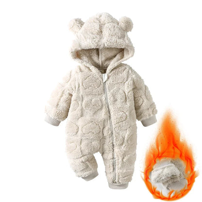 Kids Tales Sweetheart Flannel Hooded Baby Romper