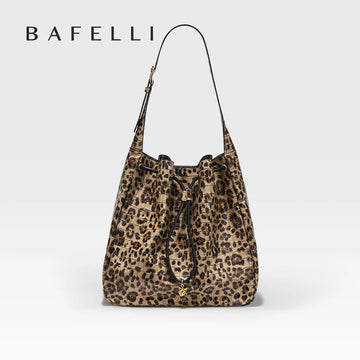 BAFELLI Leopard-Print Cow Leather Hobo Bag