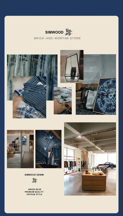SIMWOOD High Standard 2026 Autumn Winter New 13.5oz Heavyweight Vintage Wash Carpenter Jeans Men Cargo Denim Pants