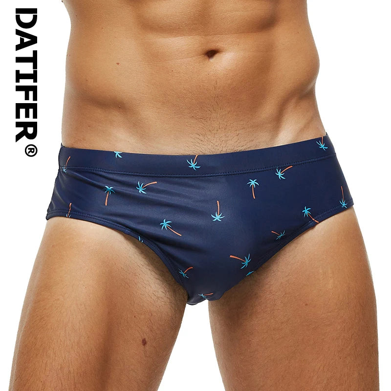 Men's navy swim briefs from ShopHub NZ, featuring a snug fit and quick-drying fabric for comfortable beach or pool wear.