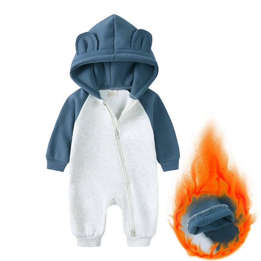 Kids Tales Little Roamer Cotton-Blend Hooded Zip Baby Romper