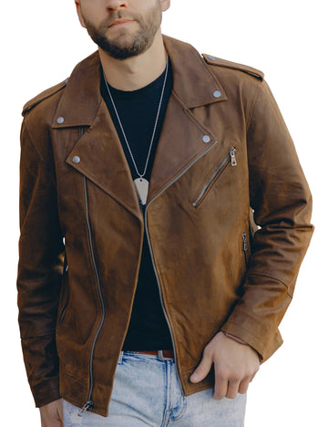FLAVOR Men's Leather Jacket – Street Classic