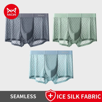Set of three MiiOW men's boxer shorts from ShopHub NZ, breathable and comfortable men's boxer underwear in various colors.