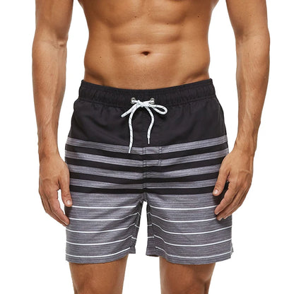 Men's summer boardshorts by ShopHub NZ, quick-dry polyester shorts with breathable mesh liner for gym and beach activities.