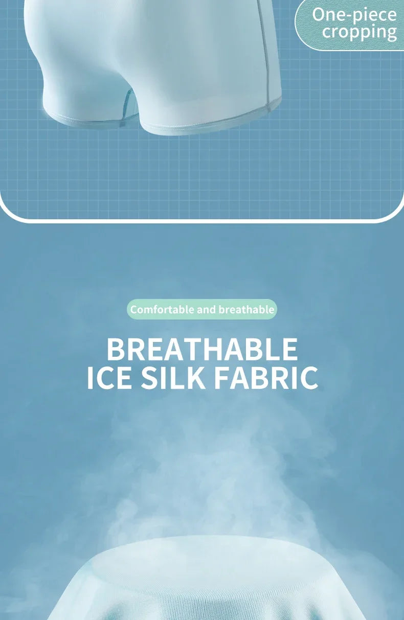MiiOW Ice Silk Men's Boxershorts 3Pcs - Breathable Antibacterial Underwear - ShopHub