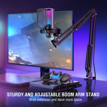 FIFINE USB Gaming Microphone Kit - Elevate Your Streaming Experience with Crystal Clear Sound