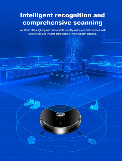 Liectroux Lilin X6 robot vacuum cleaner navigating a hardwood floor, equipped with a sleek round design and sensors for automated cleaning.