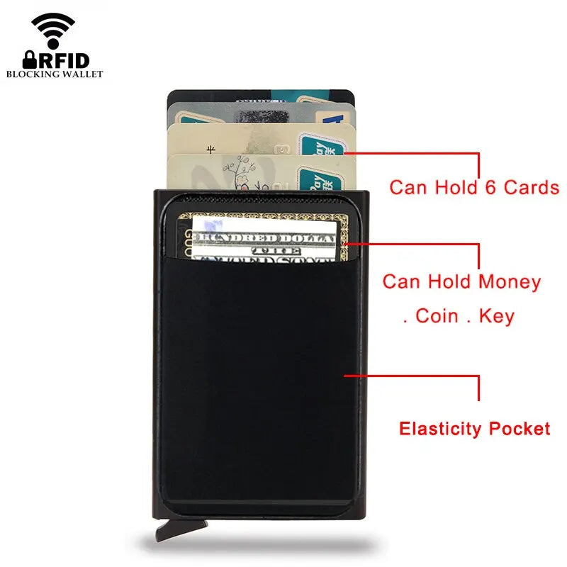 Multi Bank Credit Card Holder Men's Wallet RFID Business Anti-theft Slim Thin Wallet Men Money Card Bag Male Purses Walet Fo Men