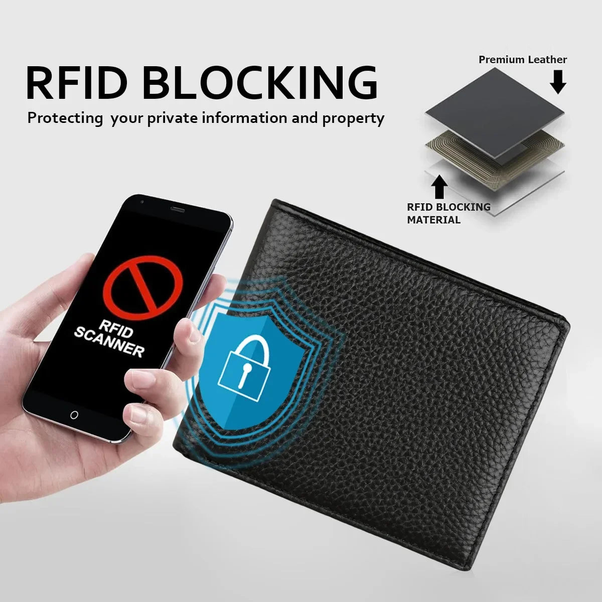 Premium Genuine Cow Leather Bifold Wallet