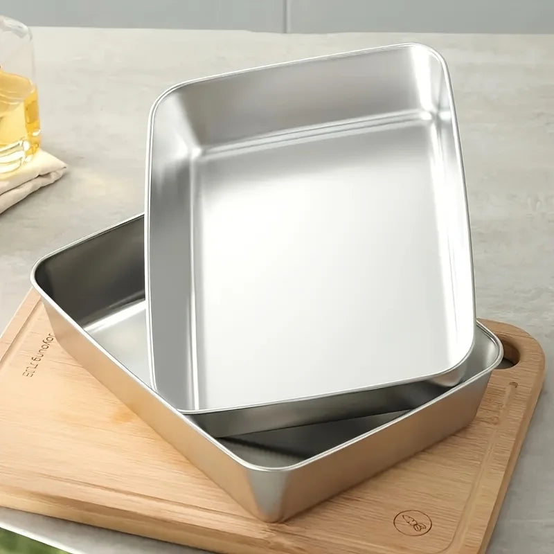 1-6Pcs Stainless Steel Food Containers with Black Lids - ShopHub