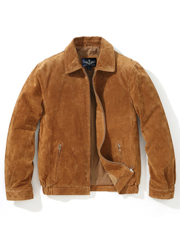 FLAVOR Men's Relaxed-Fit Pigskin Leather Bomber Jacket