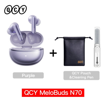 QCY MeloBuds N70 Wireless Earphones with Hybrid Adaptive ANC, Hi-Res Sound, and 50Hrs Battery Life - ShopHub
