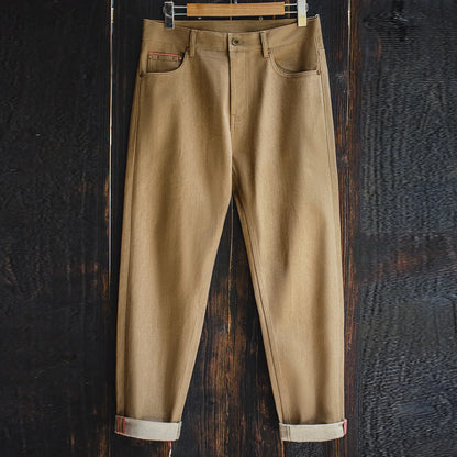 Maden Men‘s Khaki 11.7oz Selvedge Raw Jeans