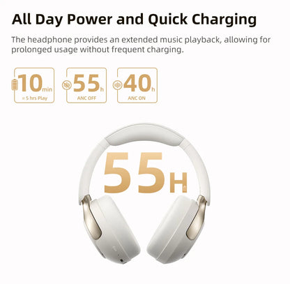 QCY H3 PRO ANC Bluetooth Headphones with 50dB Active Noise Cancelling and 55H Playtime - ShopHub