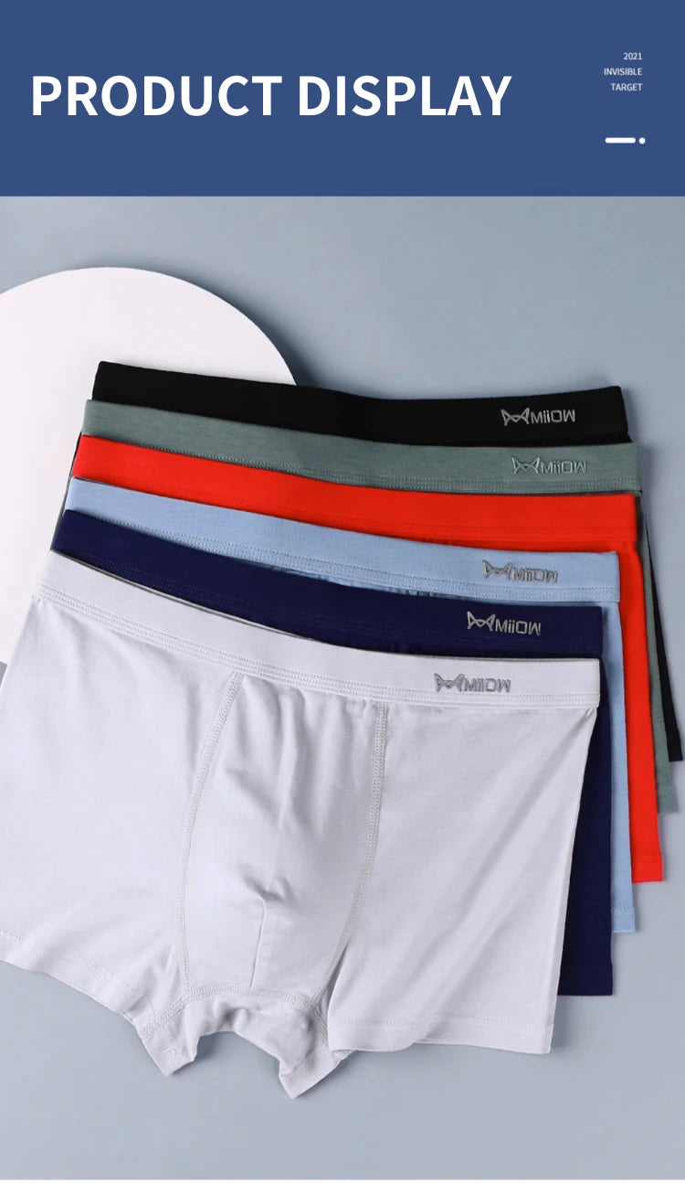 MiiOW 3Pcs Men's Cotton Boxer Briefs - ShopHub