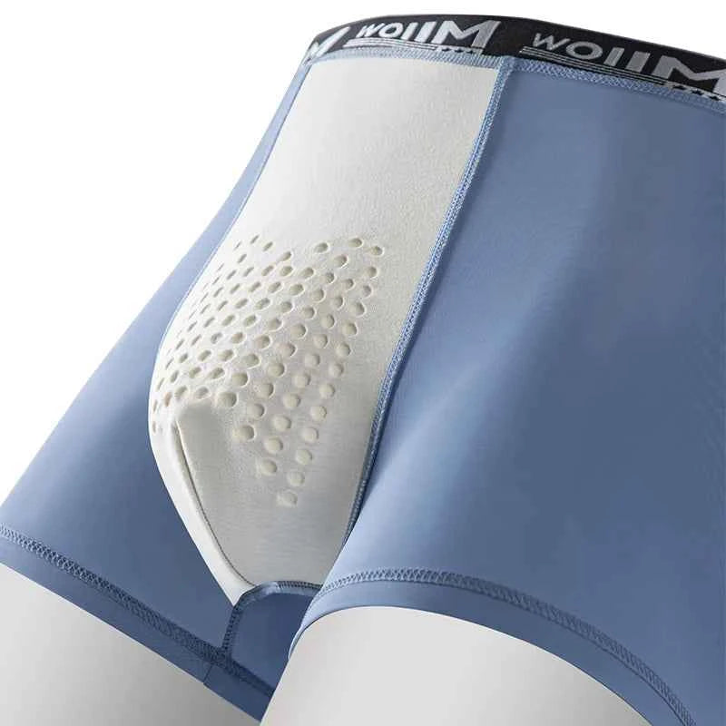 MiiOW 4Pcs Ice Silk Men Underwear 10A Antibacterial Massage Beads Crotch Men's Panties Breathable Man Underpants Boxers Briefs