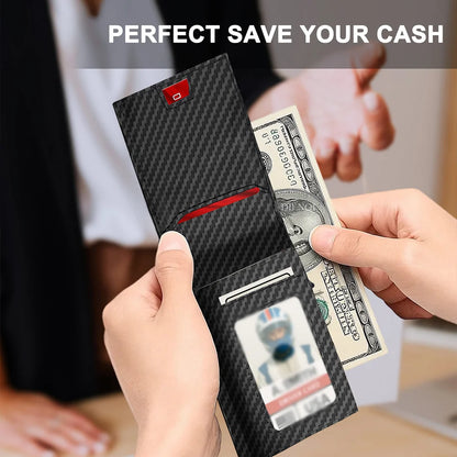 DIENQI Business Luxury Brand Credit Card Holder Slim Thin Men Wallets High Quality Carbon Travel Pocket Wallet Money Bag Purse