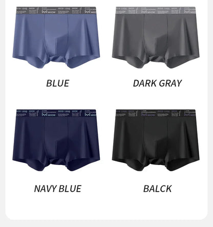 MiiOW Ice Silk Men Underwear - 3Pcs Ultra-thin Breathable Antibacterial Boxer Shorts - ShopHub