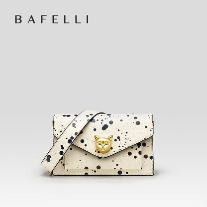 BAFELLI Floral Leather Flap Crossbody Bag