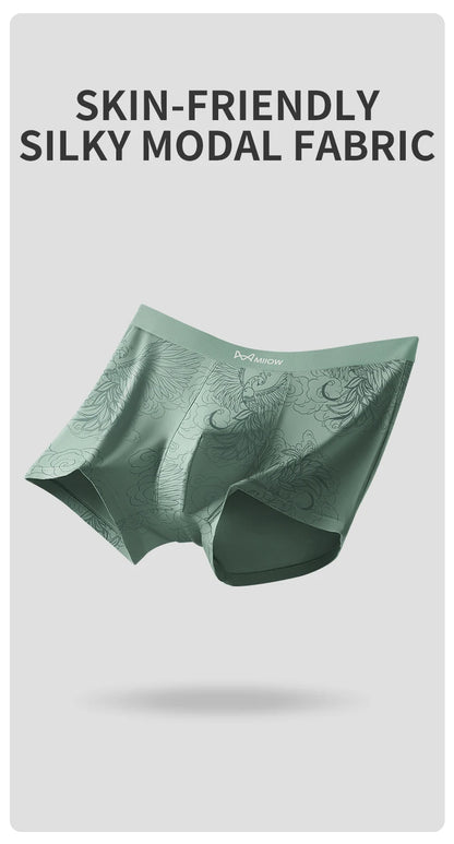 MiiOW Modal Men Underwear - 3Pcs Silky Skin-friendly Breathable Antibacterial Boxers - ShopHub