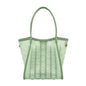 FOXER Light Green Women's Tote Bag, Fashion Waterproof TPU Handbag for Summer Travel & Commute, Lightweight Lady's Shoulder Bag