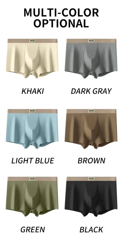 MiiOW 3Pcs Men's Cotton Underwear Antibacterial Breathable Crotch Soft Boxershorts - ShopHub