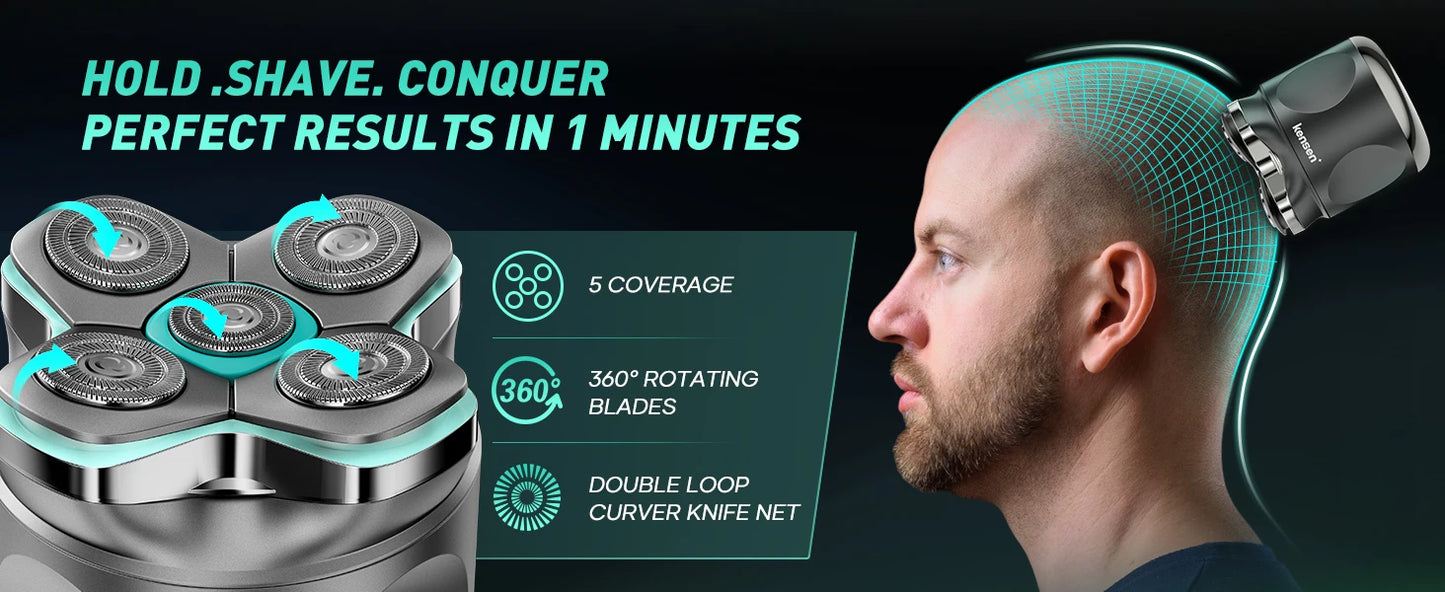 Kensen S31 Head Shaver for Bald Men 5D Magnetic Floating Head Razor