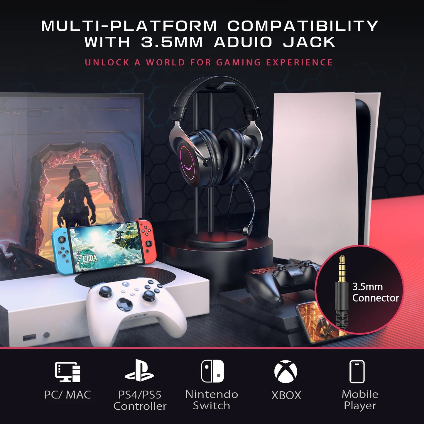 FIFINE Gaming Headset: Experience Immersive Stereo Sound and Stylish RGB Lighting