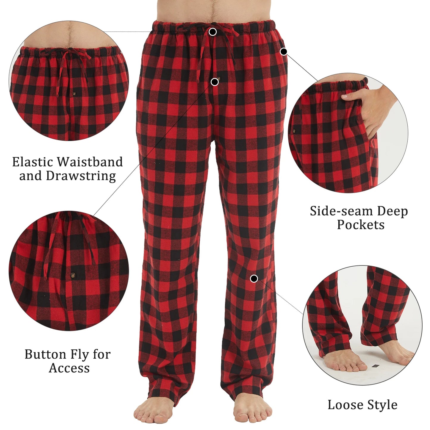Mens Flannel Pajama Pants - Cozy Comfort for Perfect Lounging