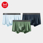 MiiOW Men Underwear Boxers - 3Pcs Cotton Antibacterial Crotch Silky Breathable Boxers - ShopHub