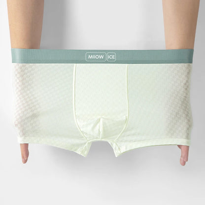 MiiOW Antibacterial Men's Boxer 3Pcs Ice Silk Underwear with Breathable Mesh Crotch - ShopHub