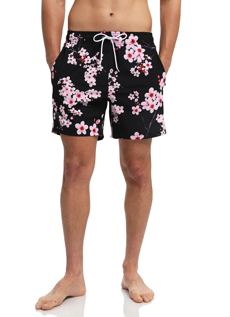 Men's summer boardshorts by ShopHub NZ with breathable mesh lining, elastic waist, side pocket, ideal for gym or beach wear.